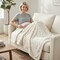 Americanflat 60x80 Oversized Speckle Fleece Throw Blanket - Reversible Sherpa Backing - Ultra Soft Plush Comfort - Cozy Warmth For Couch Or Bed - White